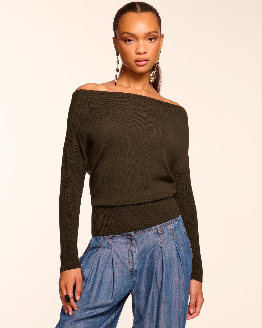 ramy brook Chance Merino Off-The-Shoulder Sweater