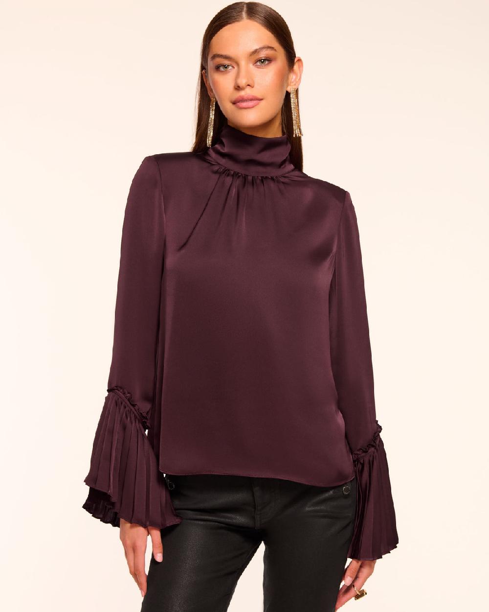 ramy brook Christy Turtleneck Bell Sleeve Blouse