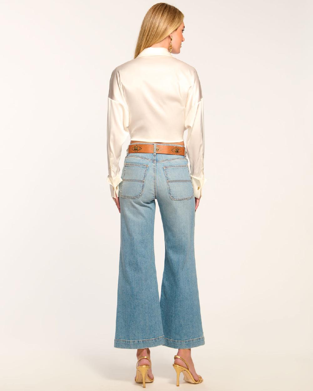 Ramy Brook Clifford Cropped Wide Leg Jean
