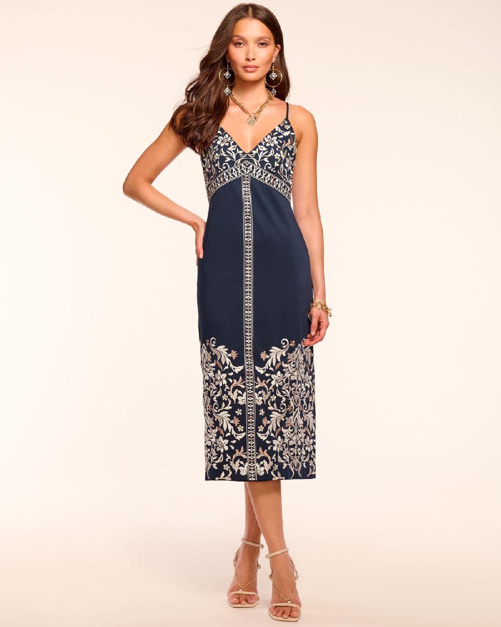ramy brook Constanza Cotton Embroidered Midi Dress