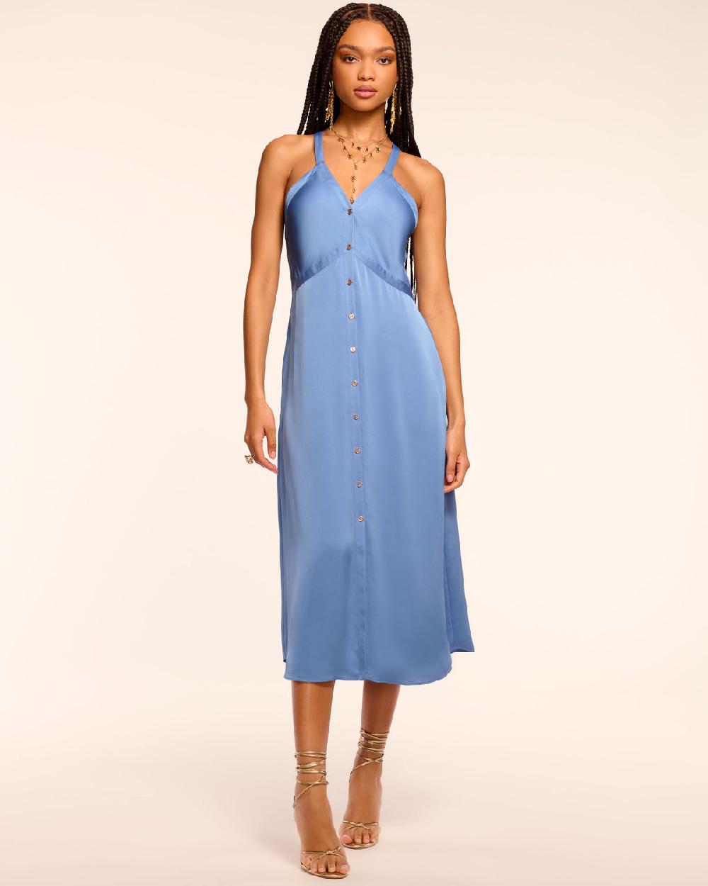 ramy brook Cynthia V-Neck Button Down Midi Dress