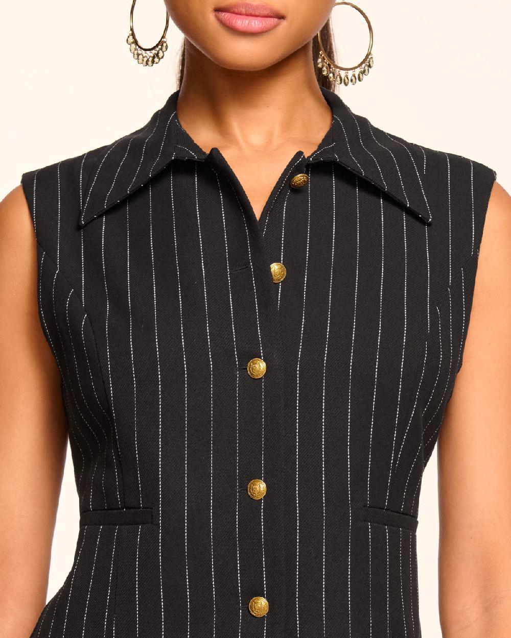 Ramy Brook Danna Pinstripe Tailored Vest