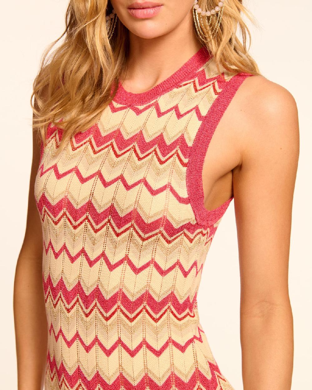 Ramy Brook Declan Metallic Knit Midi Dress