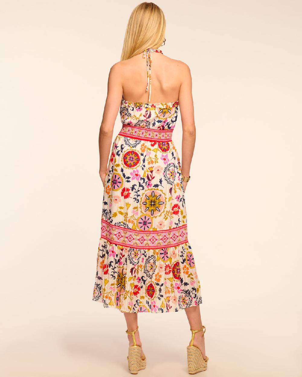 Ramy Brook Delia Cotton Smocked Halter Midi Dress