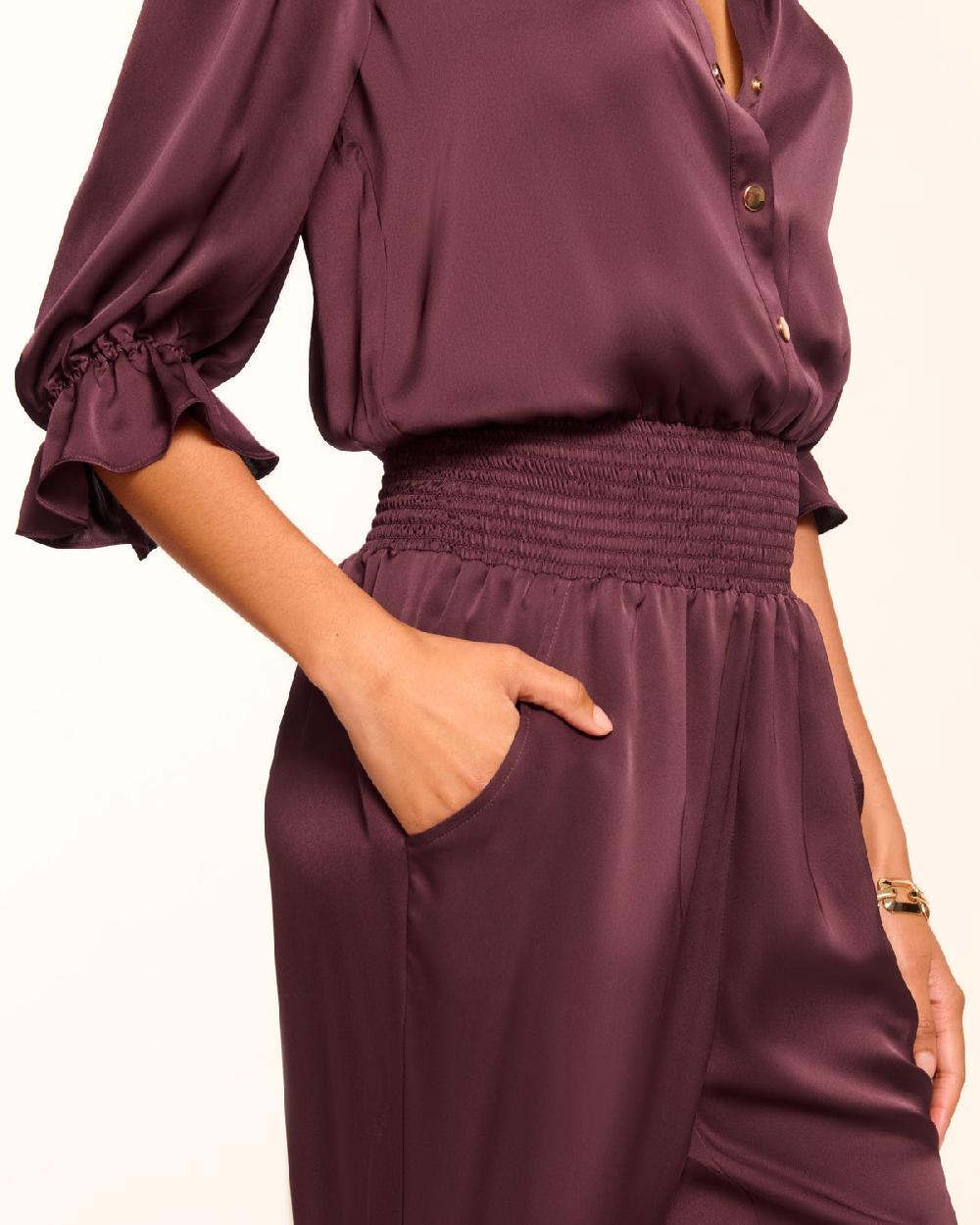Ramy Brook Dina Short Sleeve Button Down Jumpsuit