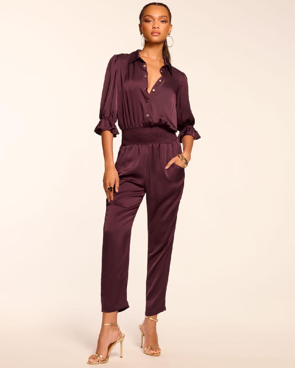 ramy brook Dina Short Sleeve Button Down Jumpsuit