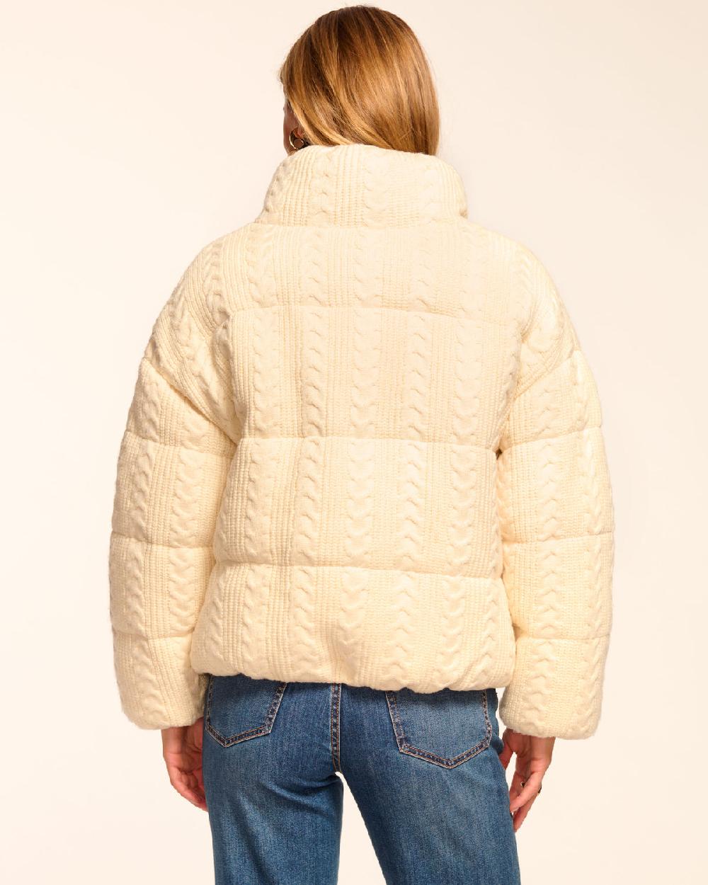 Ramy Brook Eliana Cable Knit Puffer Coat