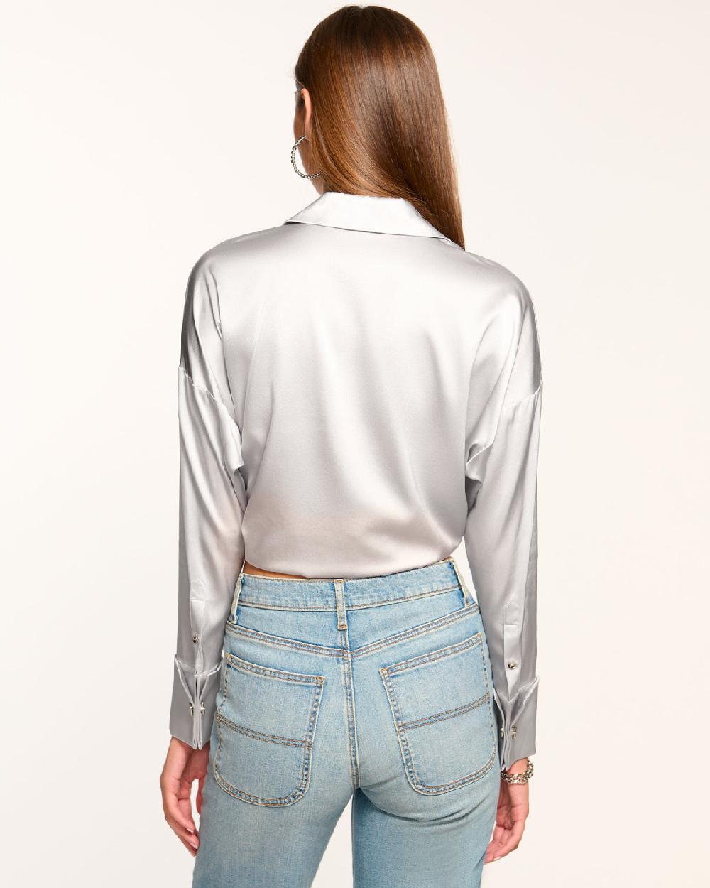 Ramy Brook Farrah Silk Tie-Front Blouse