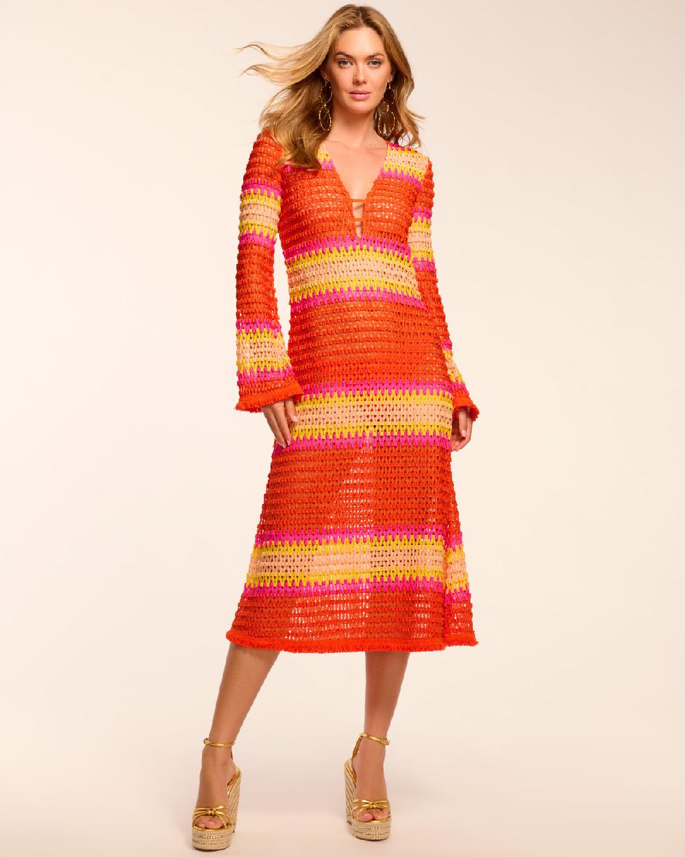ramy brook Hannah Crochet Coverup Midi Dress