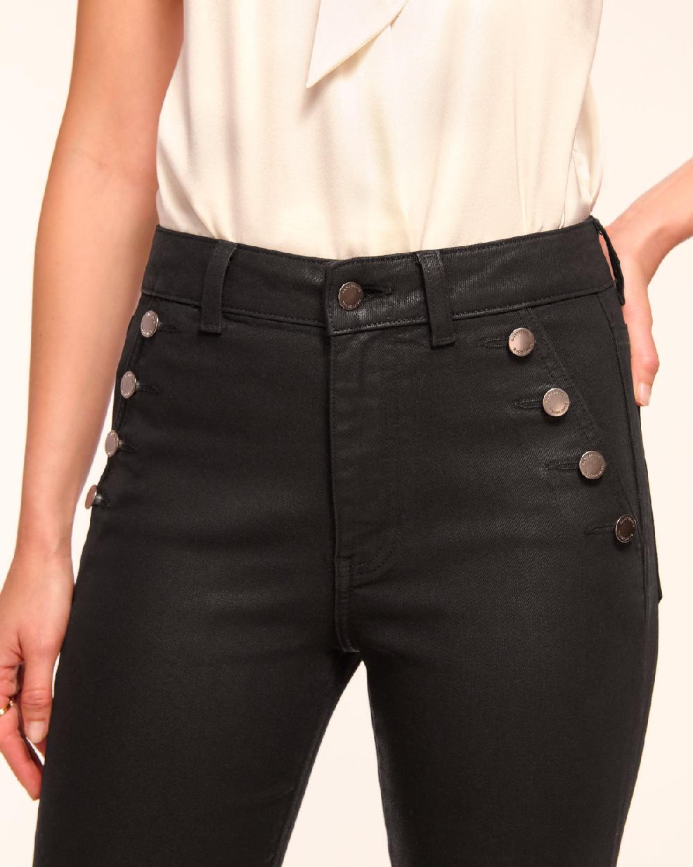 Ramy Brook Helena Coated High-Rise Flare Jean