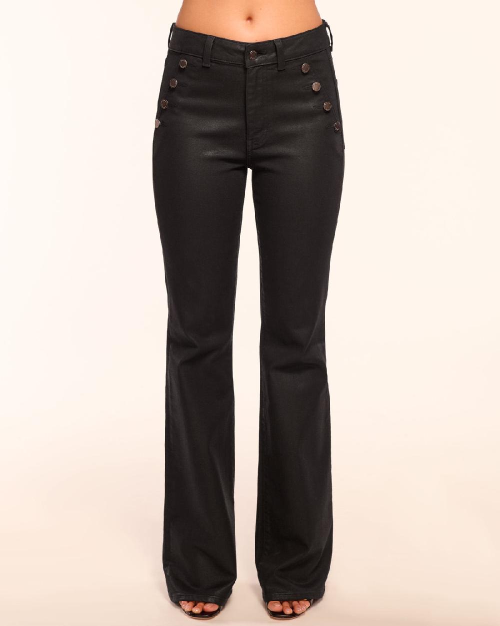 ramy brook Helena Coated High-Rise Flare Jean