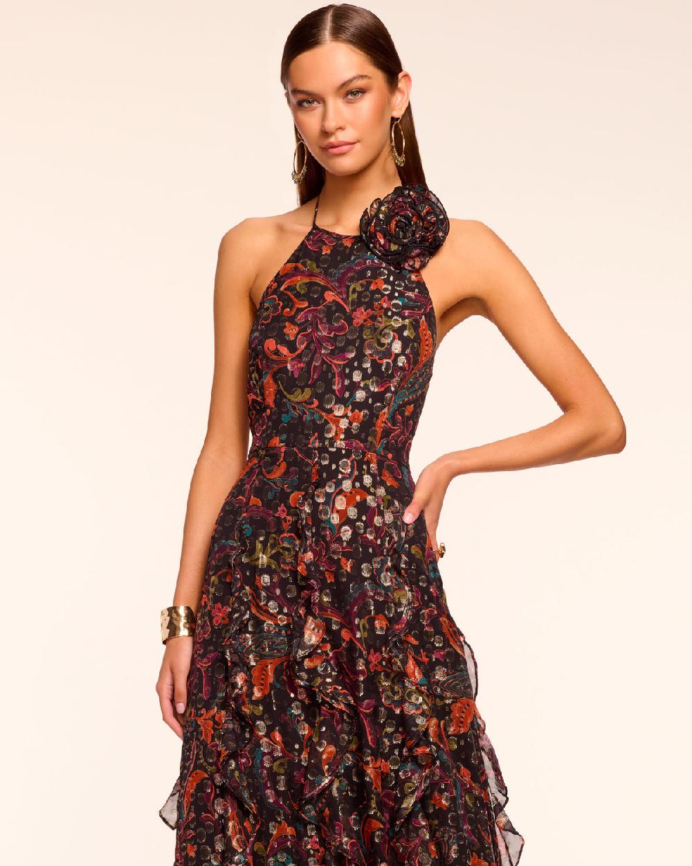 Ramy Brook Idella Ruffle Halter Gown