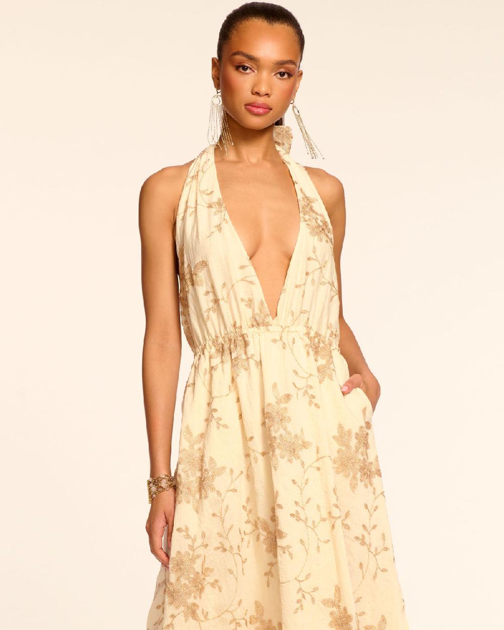 Ramy Brook Imelda Metallic Embroidered Maxi Dress