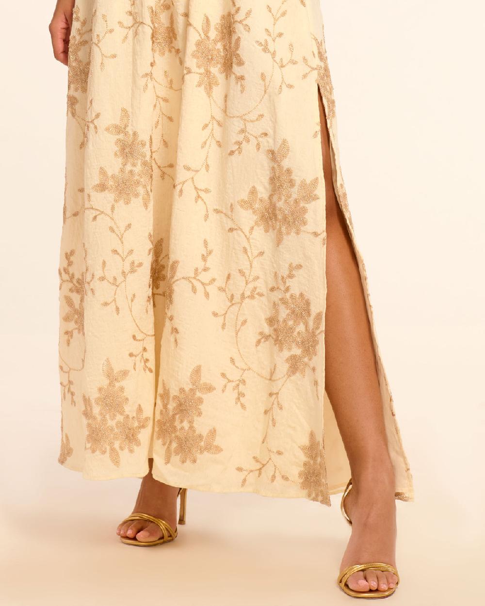 Ramy Brook Imelda Metallic Embroidered Maxi Dress