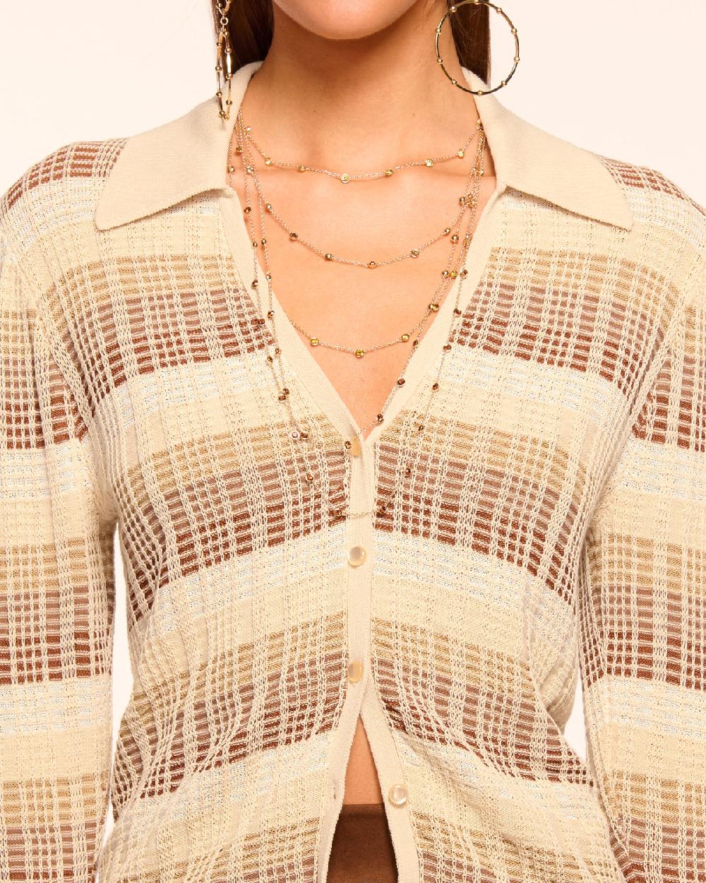 Ramy Brook Ivana Plaid Knit Cardigan