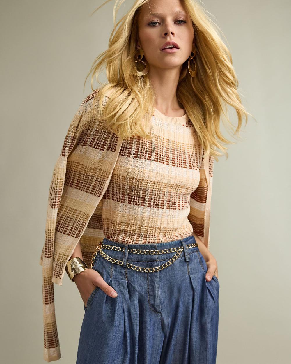 Ramy Brook Ivana Plaid Knit Cardigan