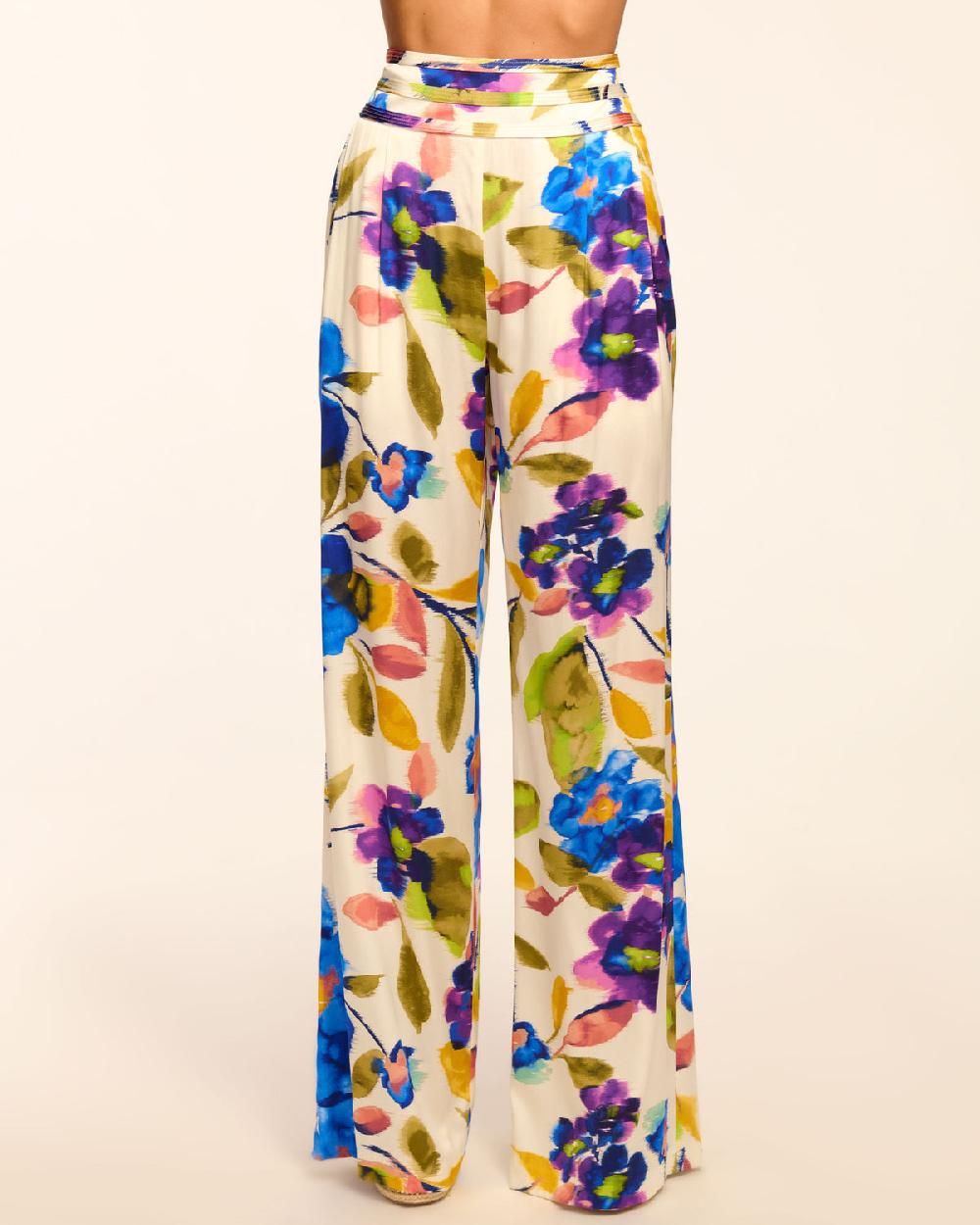 ramy brook Joss Printed Silk Wide Leg Pant