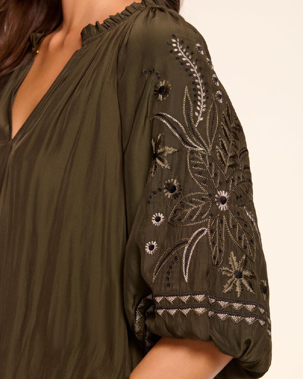 Ramy Brook Karen Embellished V-Neck Blouse