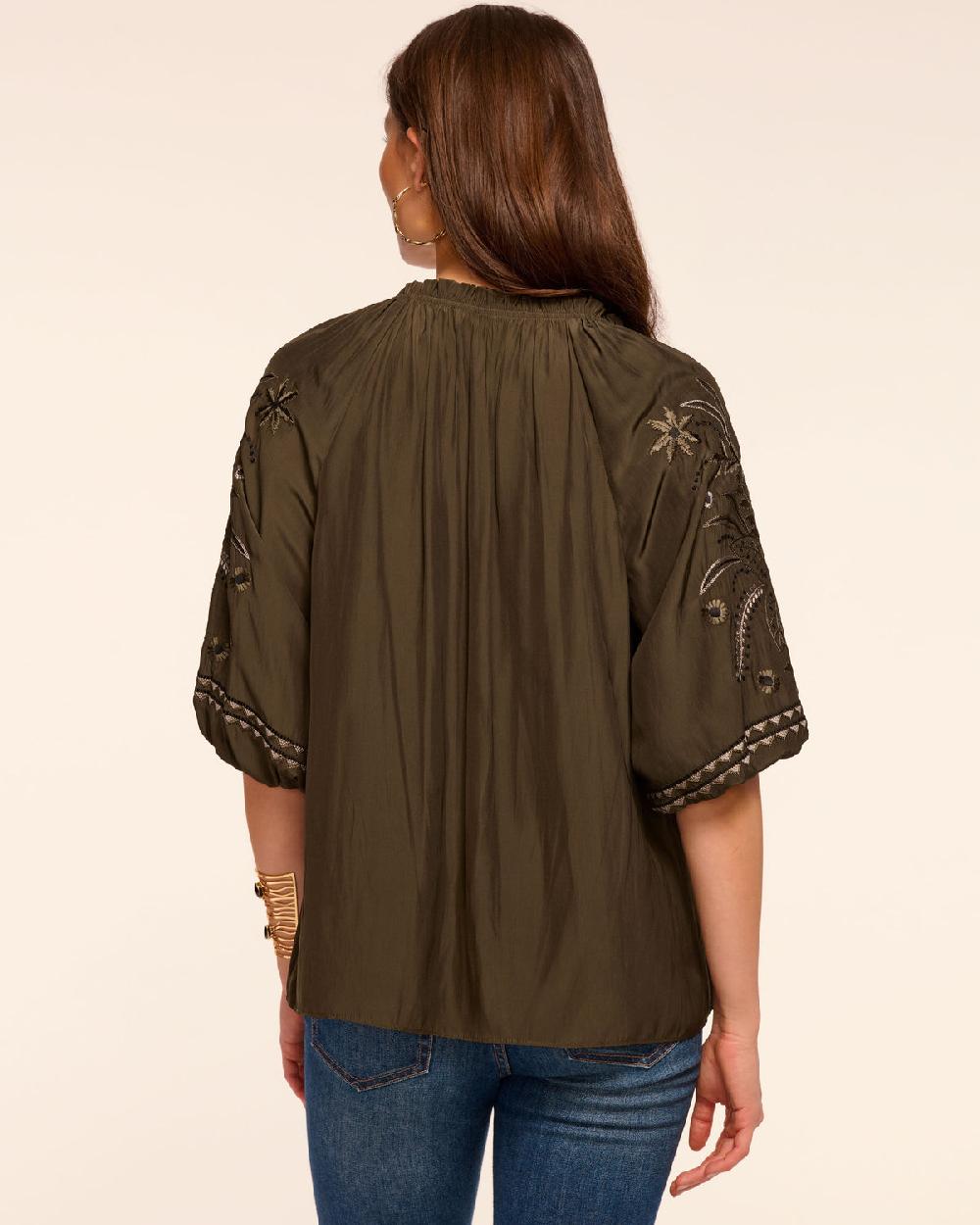 Ramy Brook Karen Embellished V-Neck Blouse