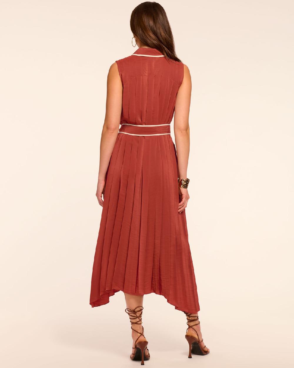 Ramy Brook Kenneth Button Down Pleated Midi Dress
