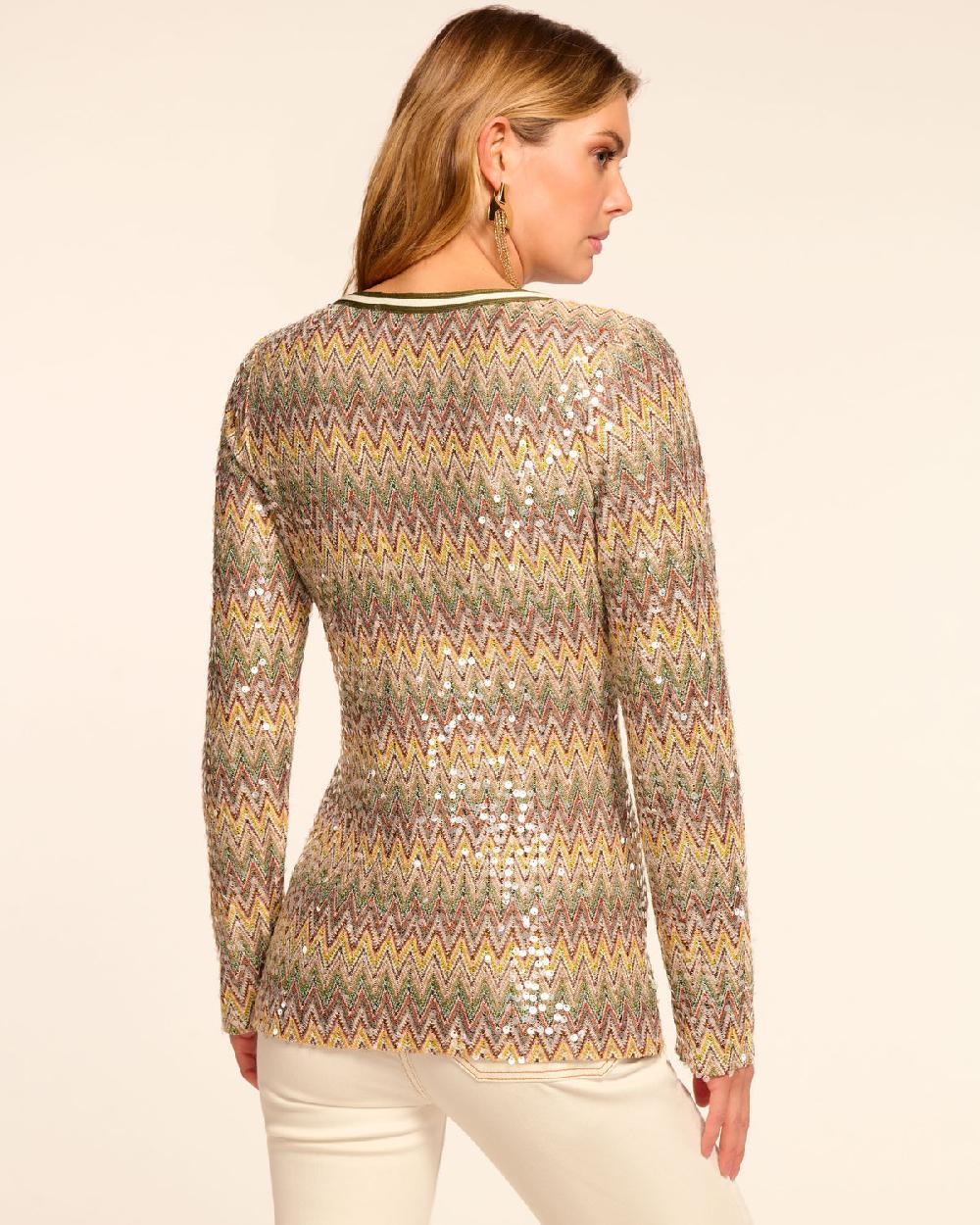 Ramy Brook Kiki Chevron Sequin Cardigan