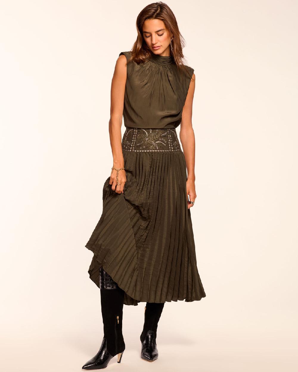 ramy brook Kimberly Embellished Pleated Midi Dress