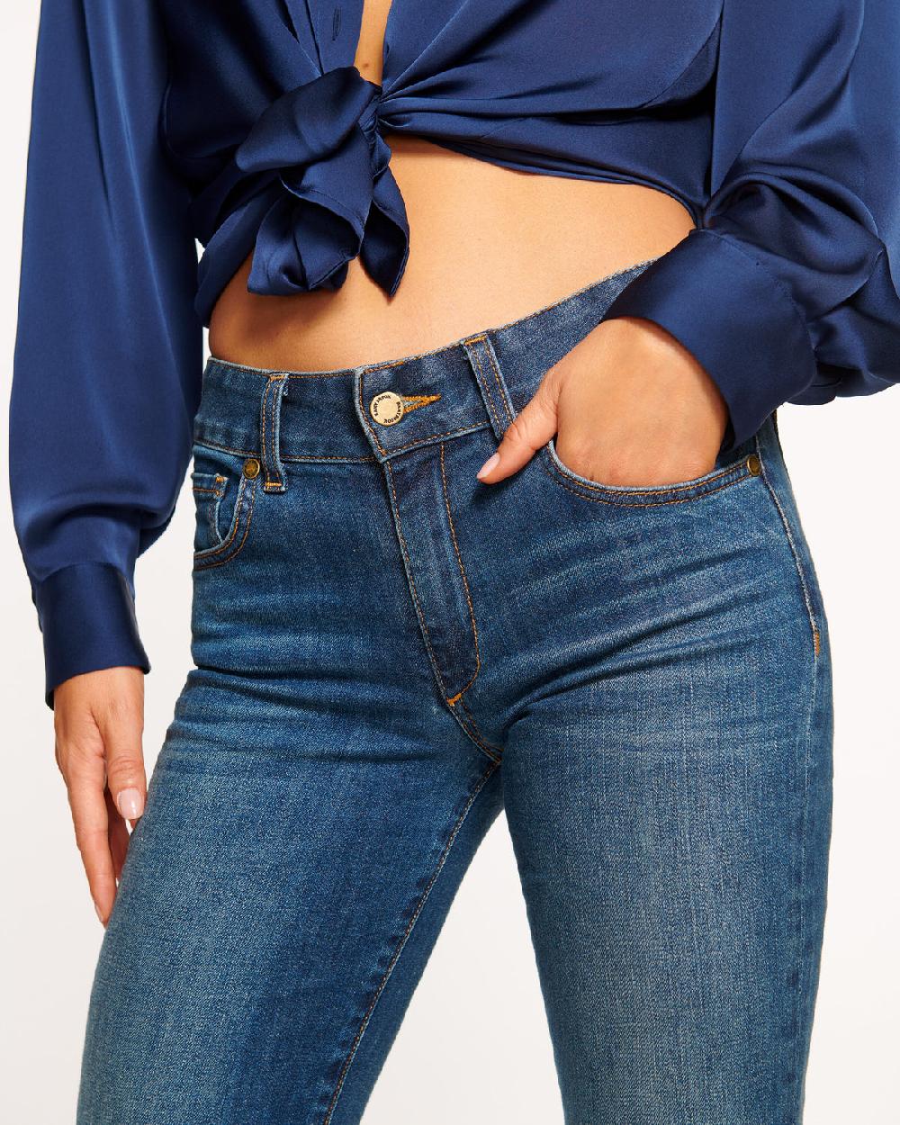 Ramy Brook Kyle 5-Pocket Low-Rise Flare Jean