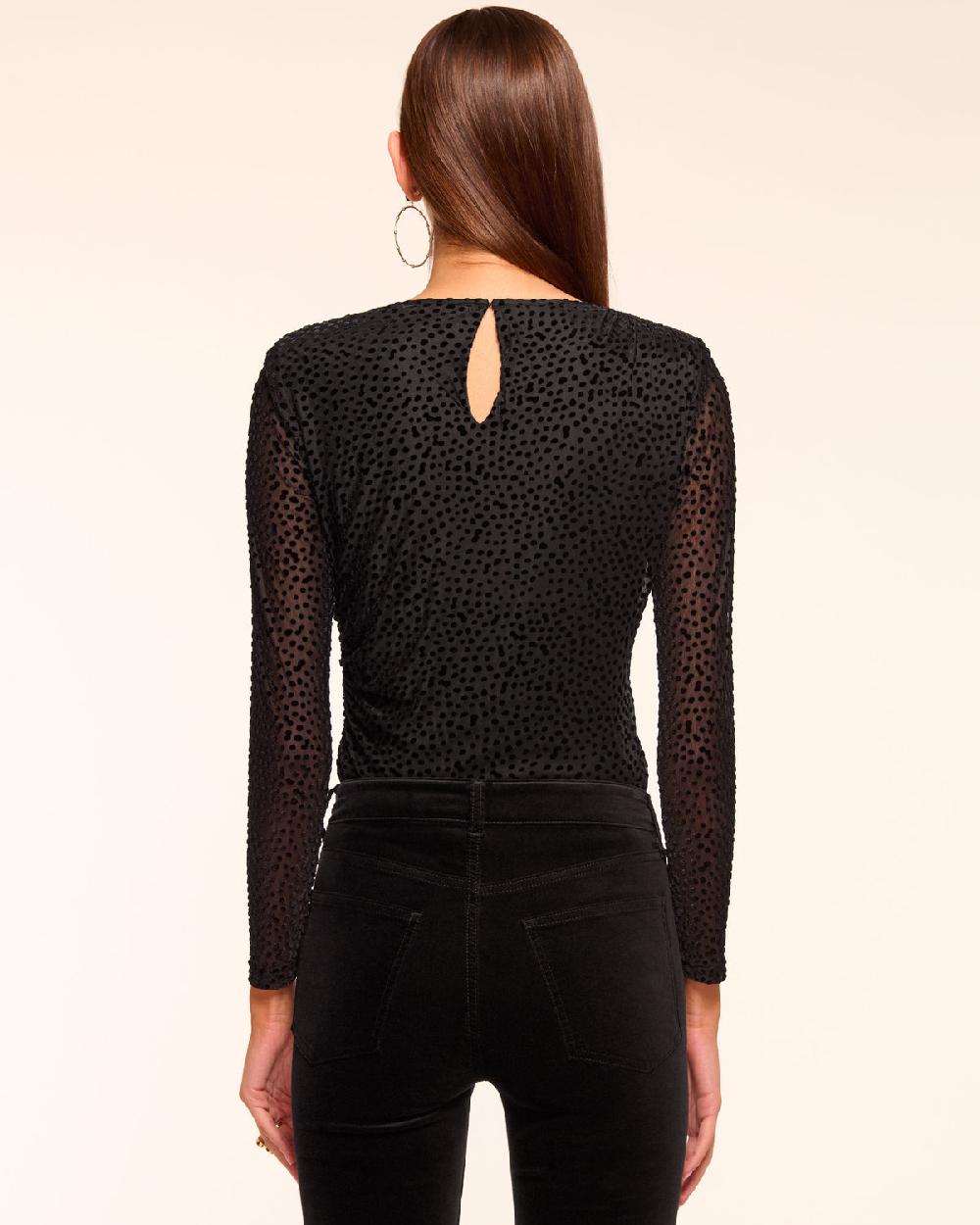 Ramy Brook Larry Velvet Burnout Long Sleeve Top