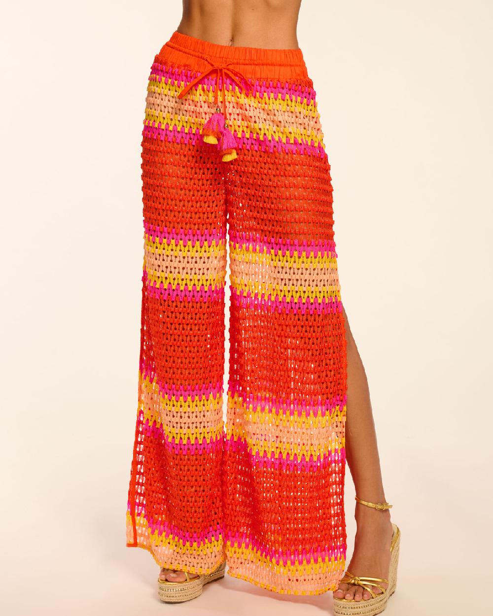 ramy brook Larsa Crochet Wide Leg Coverup Pant