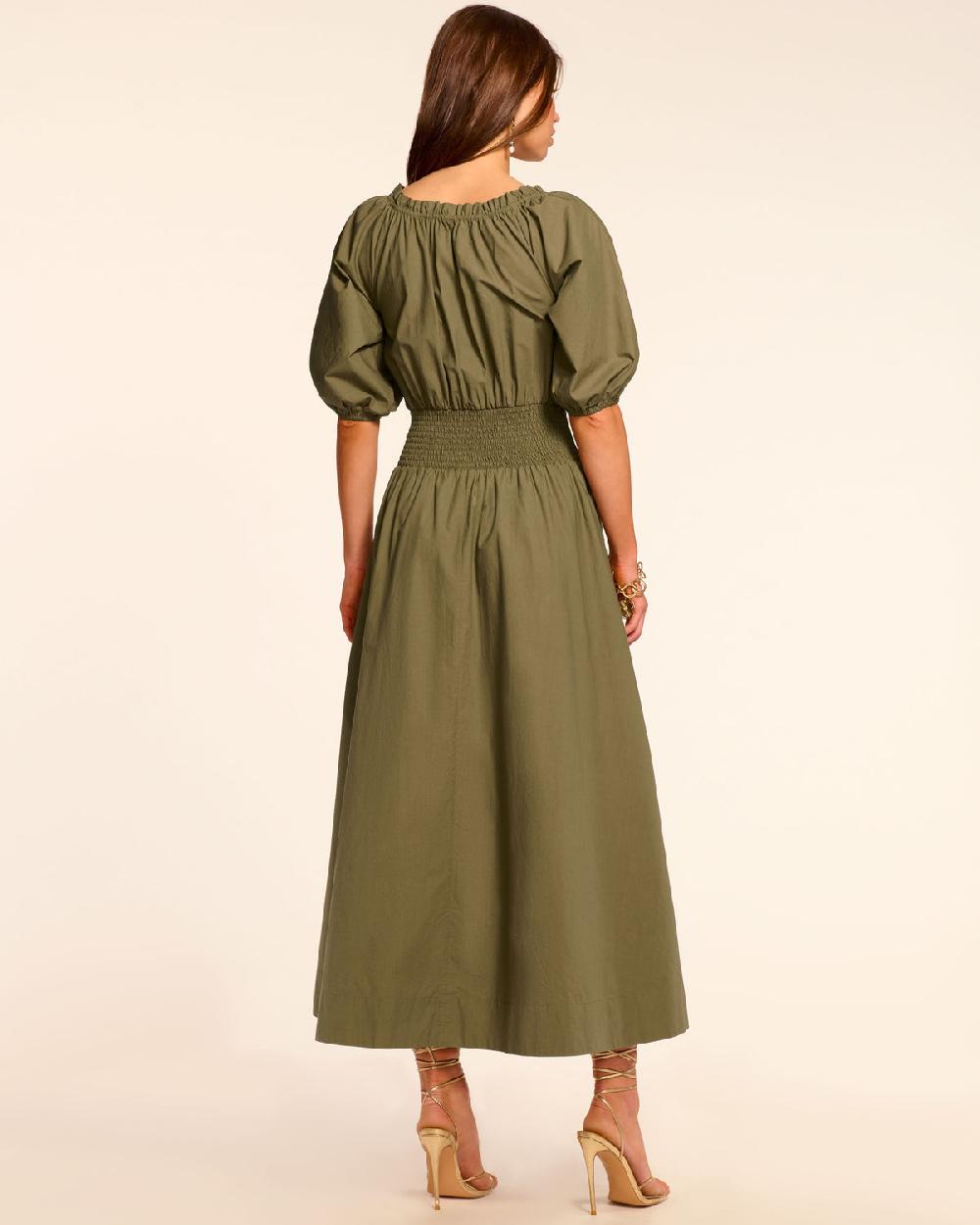 Ramy Brook Laura Cotton Poplin Smocked Maxi Dress