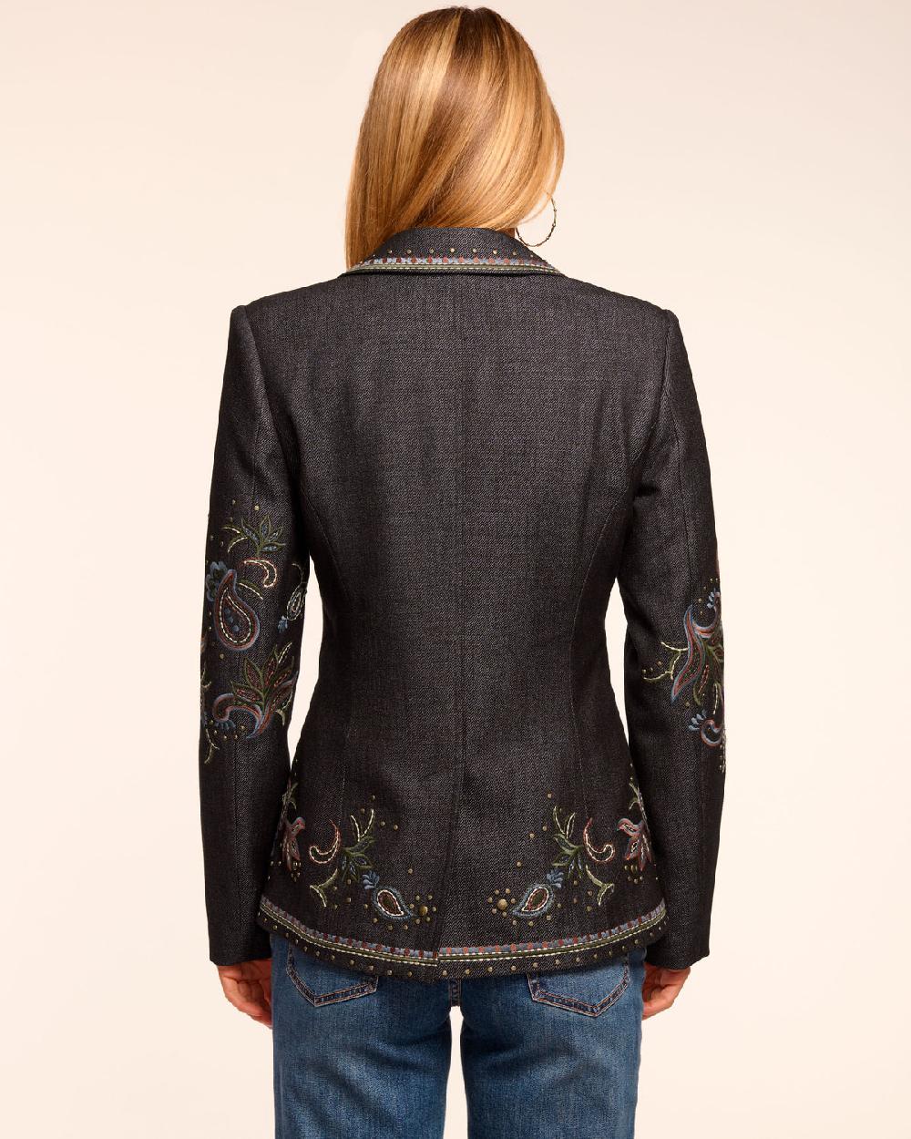 Ramy Brook Laura Embroidered Denim Blazer