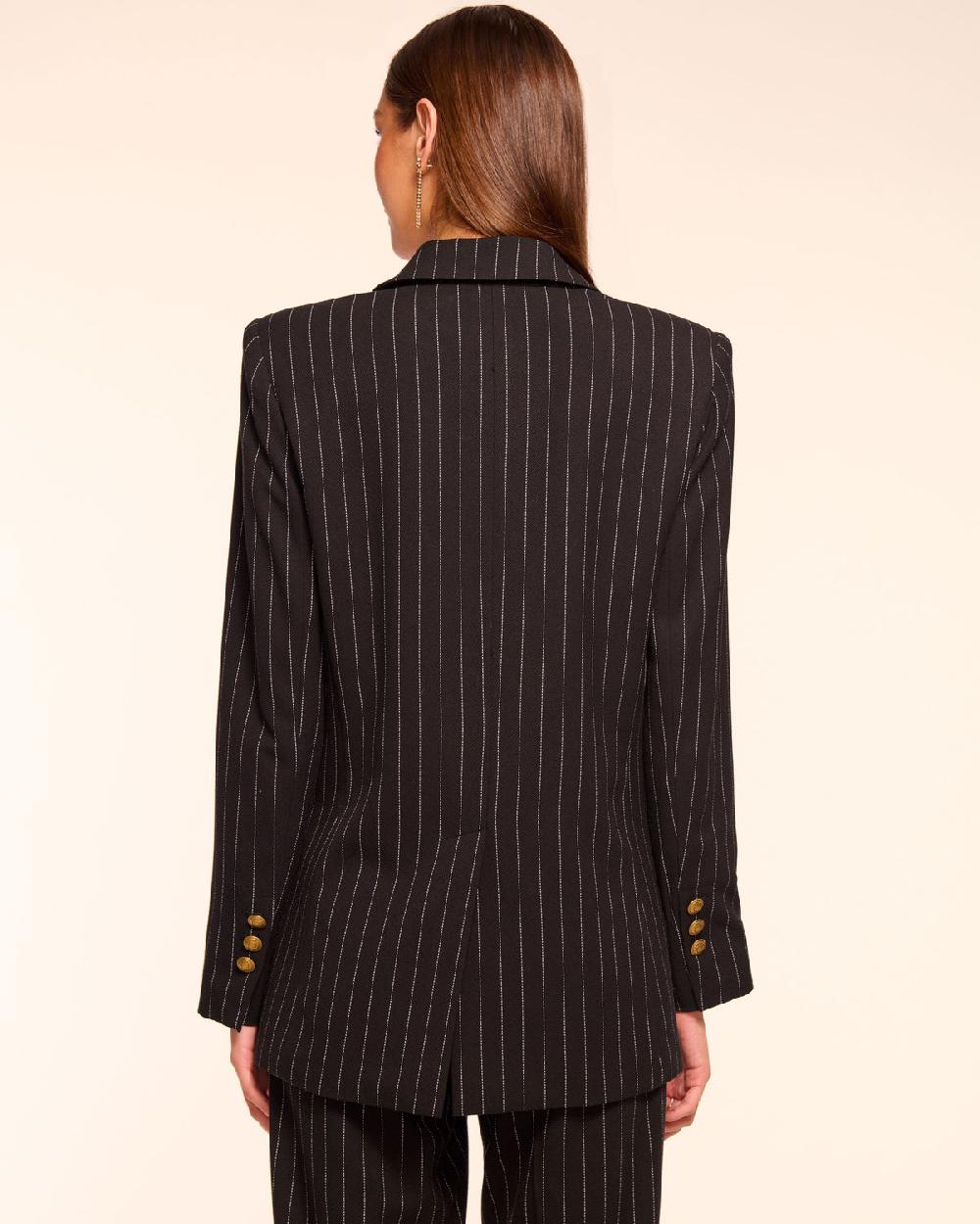 Ramy Brook Laurel Pinstripe Double Breasted Blazer