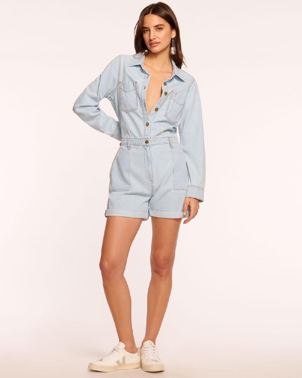 Ramy Brook Lavinia Relaxed Denim Romper