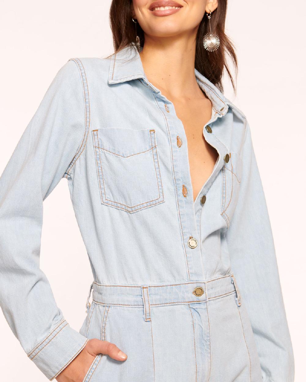 Ramy Brook Lavinia Relaxed Denim Romper