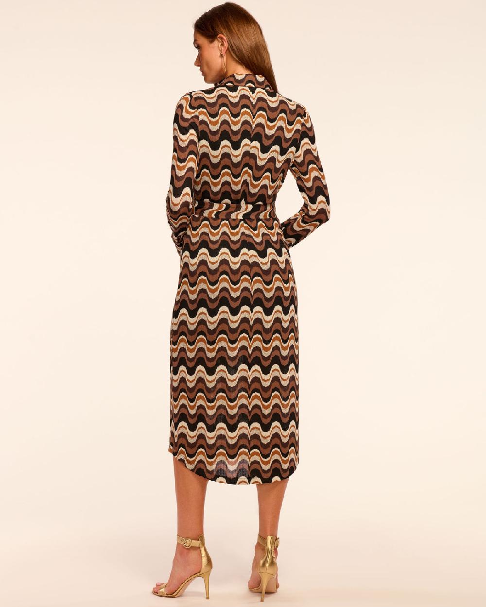 Ramy Brook Lydia Long Sleeve Belted Midi Dress
