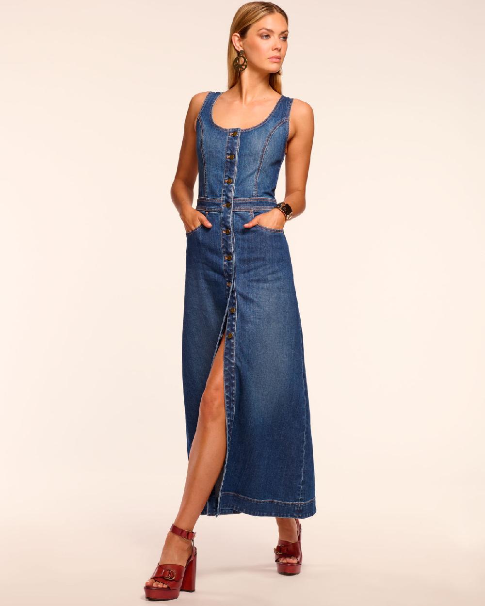 ramy brook Madeleine Sleeveless Denim Maxi Dress