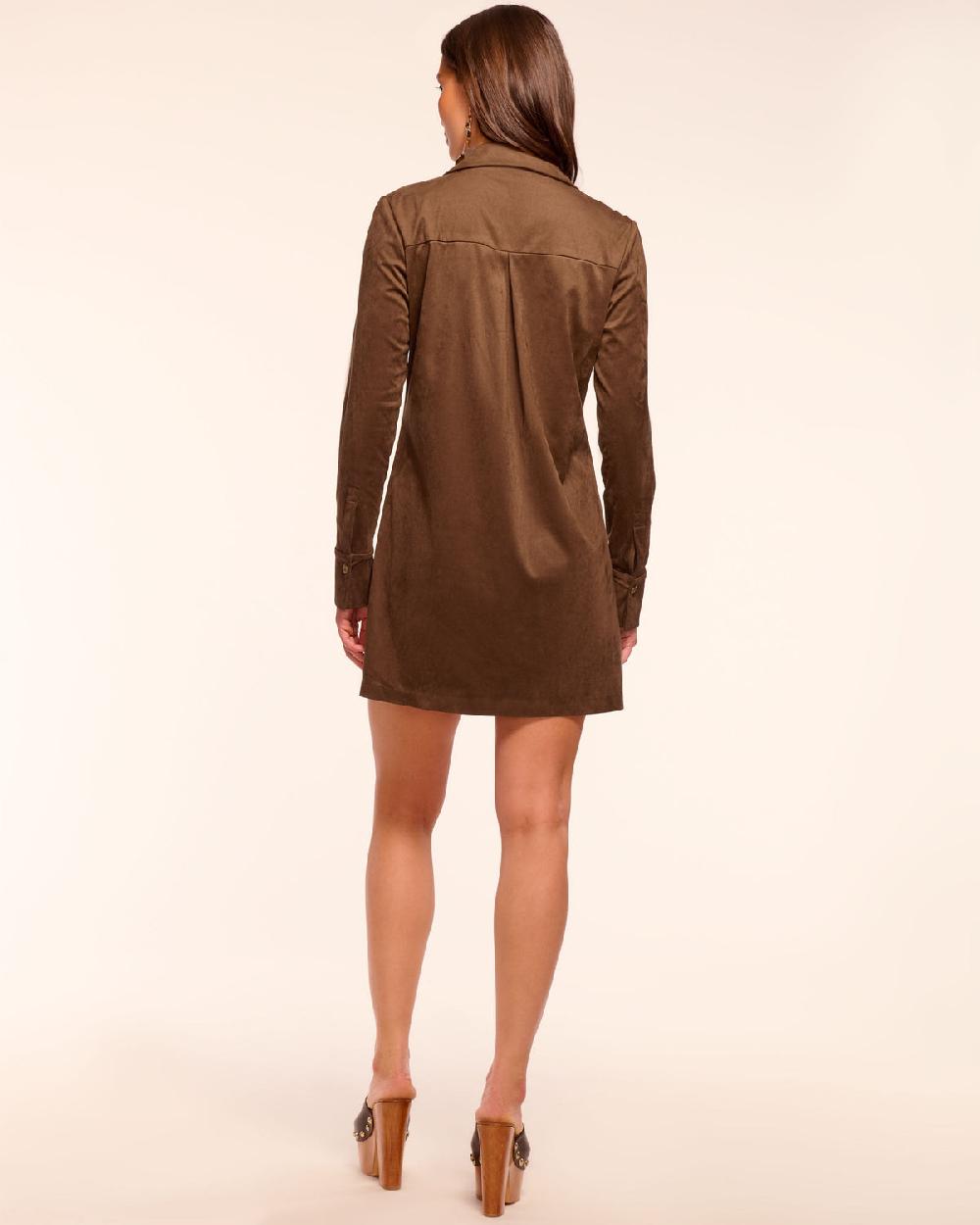 Ramy Brook Maria Faux Suede Long Sleeve Mini Dress
