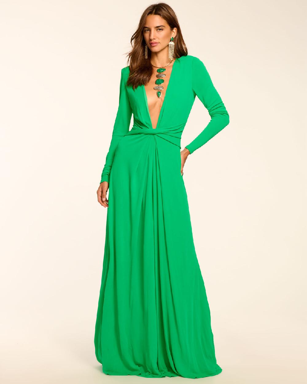 ramy brook Martini Jersey Plunging Gown