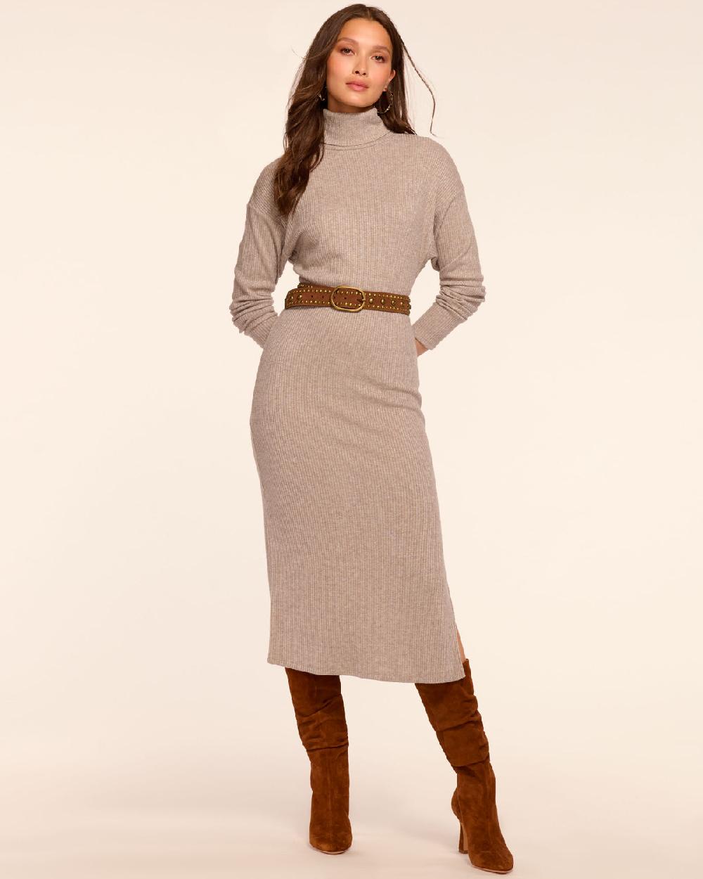 ramy brook Meeghan Ribbed Knit Midi Dress
