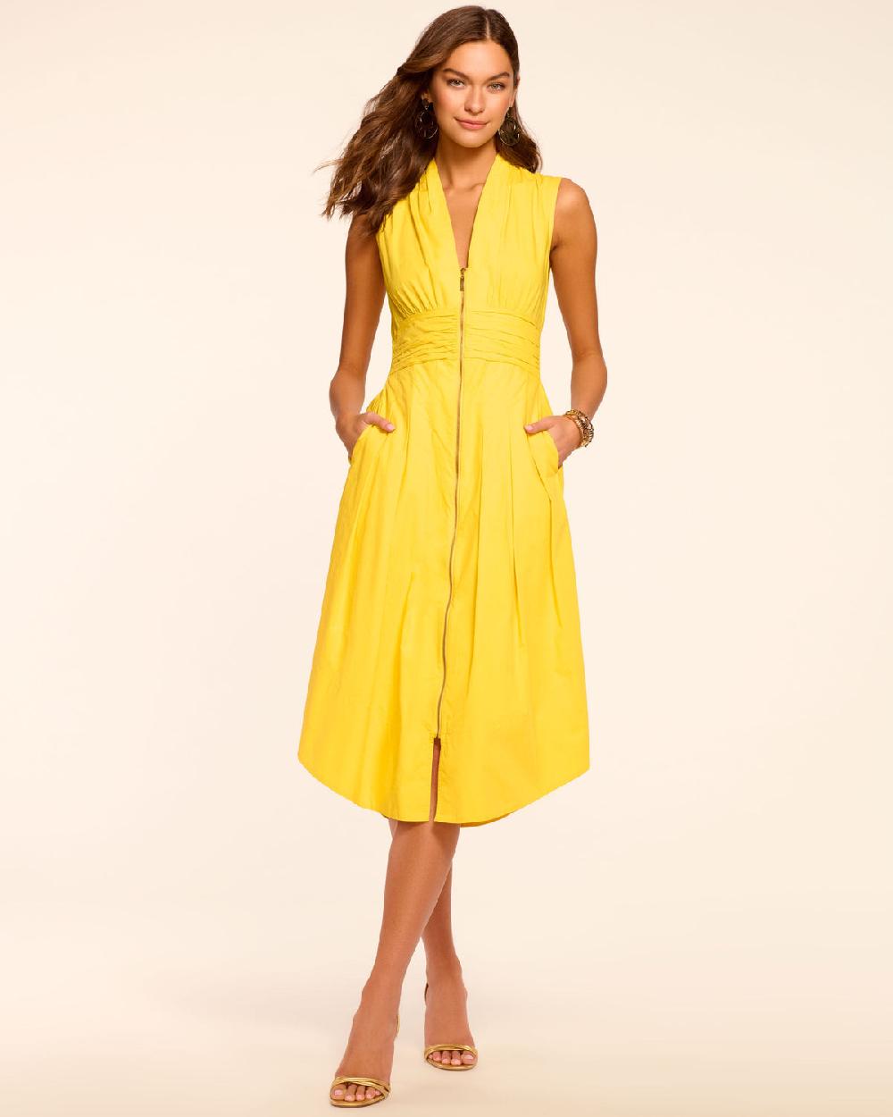ramy brook Meg Sleeveless Cotton Poplin Midi Dress