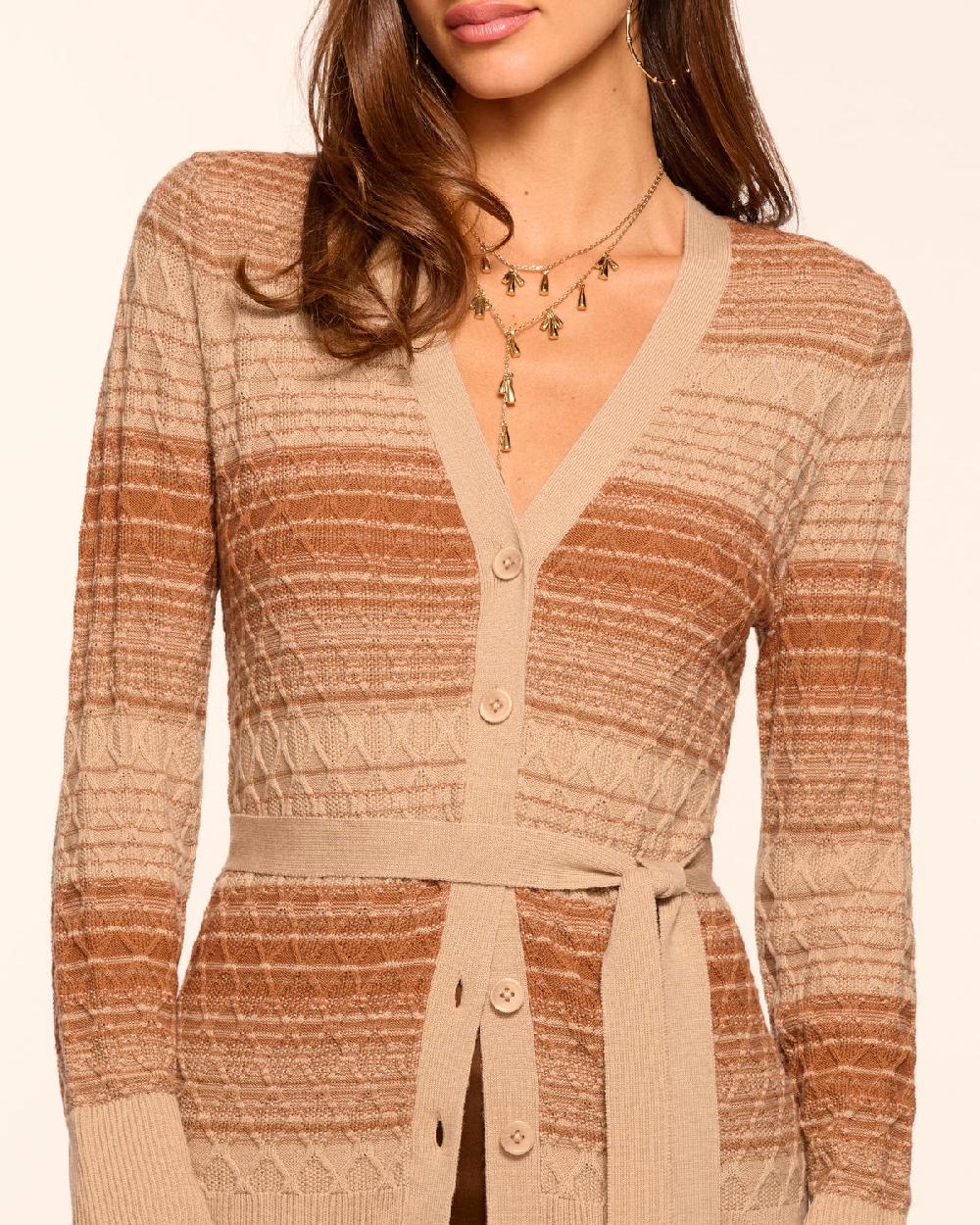 Ramy Brook Michelle Cable Knit Cardigan Sweater