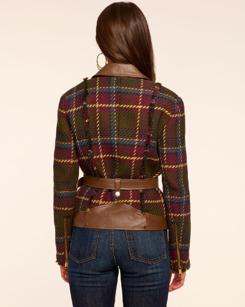 Ramy Brook Mullin Plaid Moto Jacket