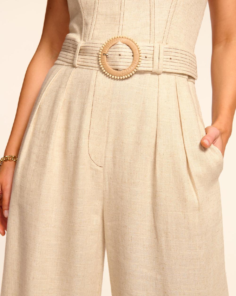 Ramy Brook Nadia Linen Cropped Jumpsuit