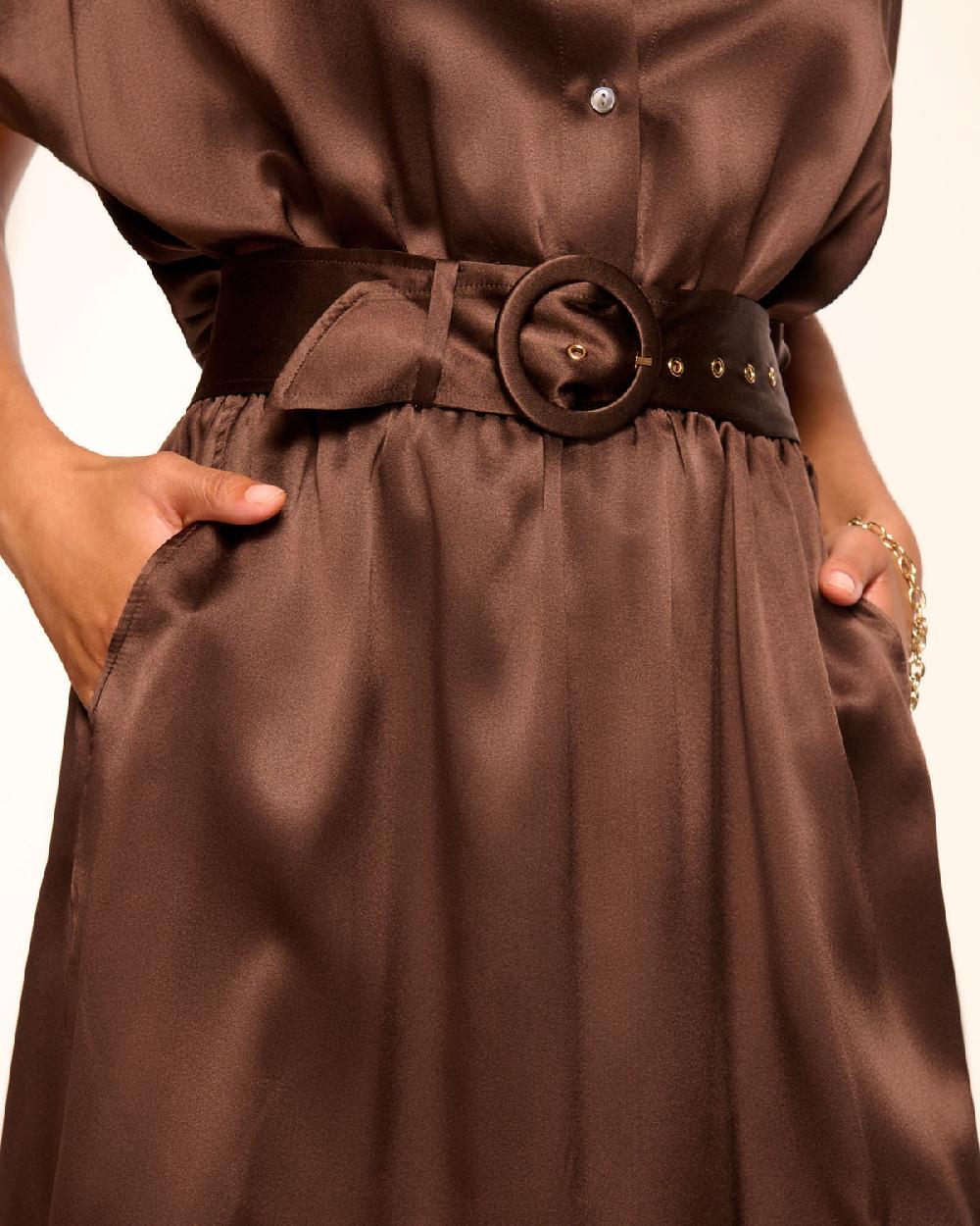 Ramy Brook Nava Silk Belted Mini Shirt Dress