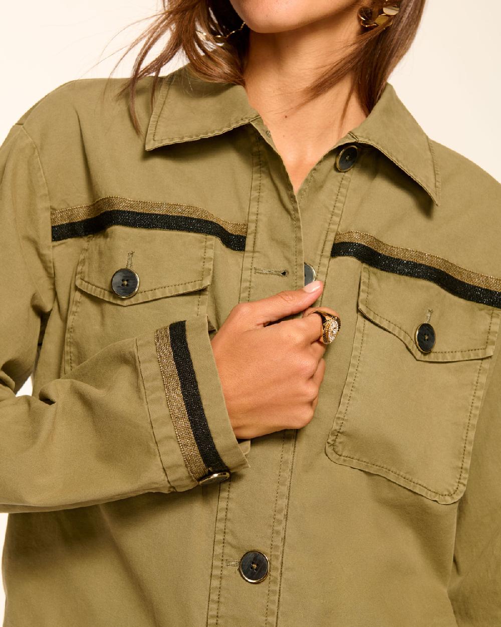 Ramy Brook Nikola Canvas Button Down Jacket