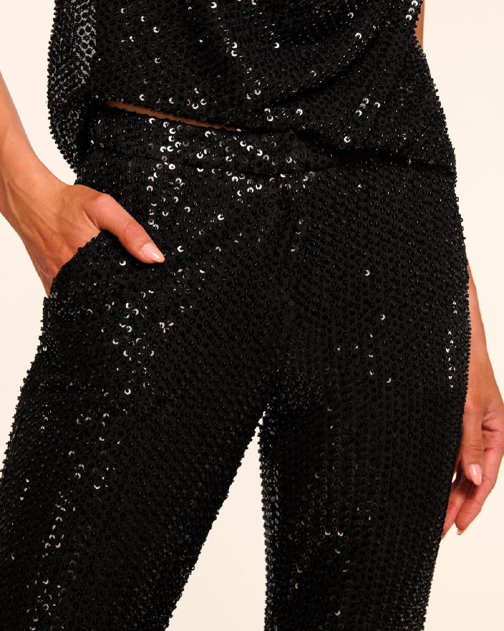 Ramy Brook Olivian Beaded Sequin Flare Pant