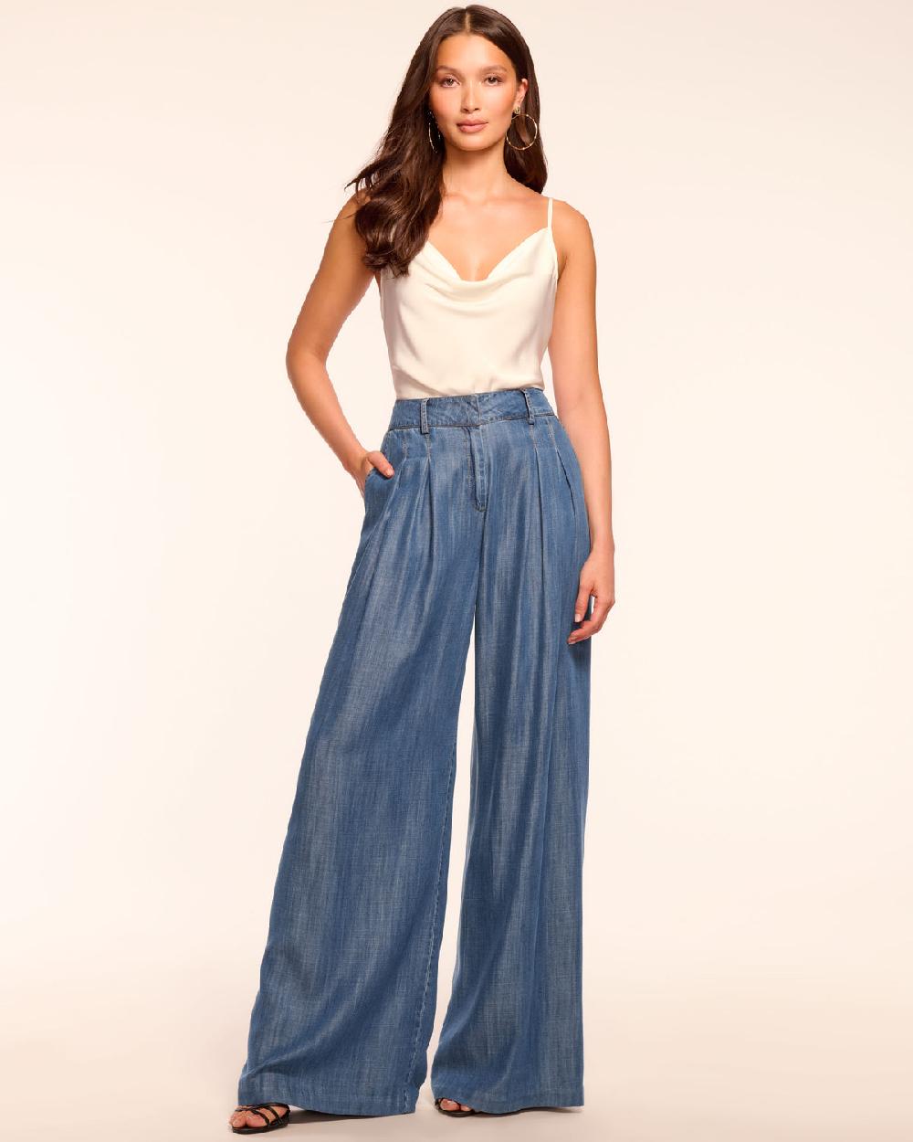 Ramy Brook Oscar Chambray Pleated Pant