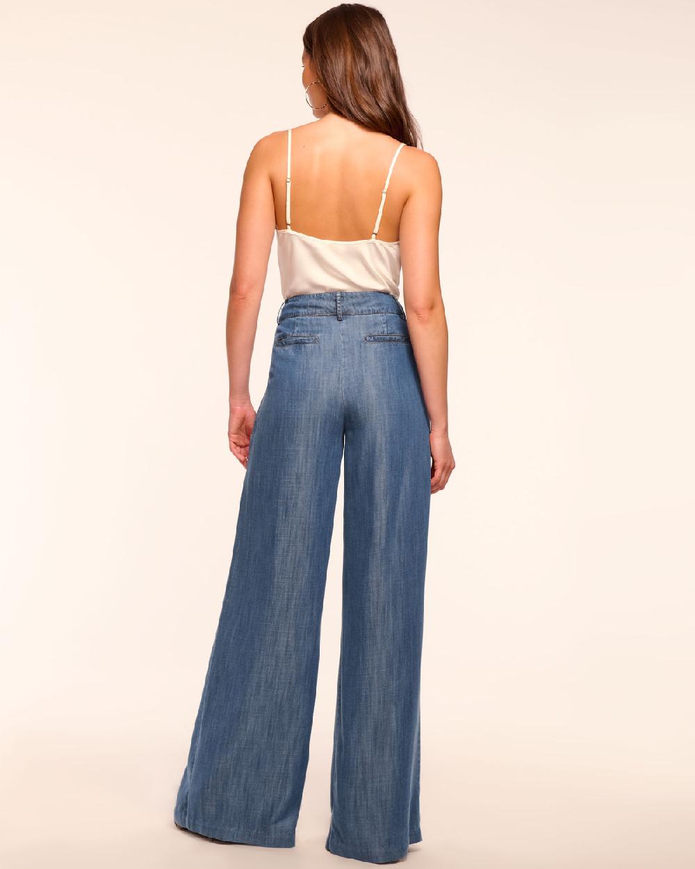 Ramy Brook Oscar Chambray Pleated Pant