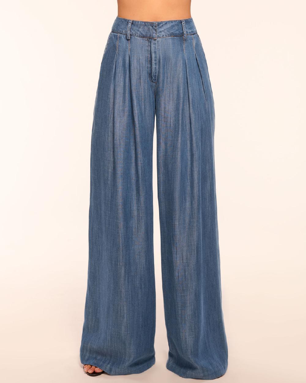 ramy brook Oscar Chambray Pleated Pant