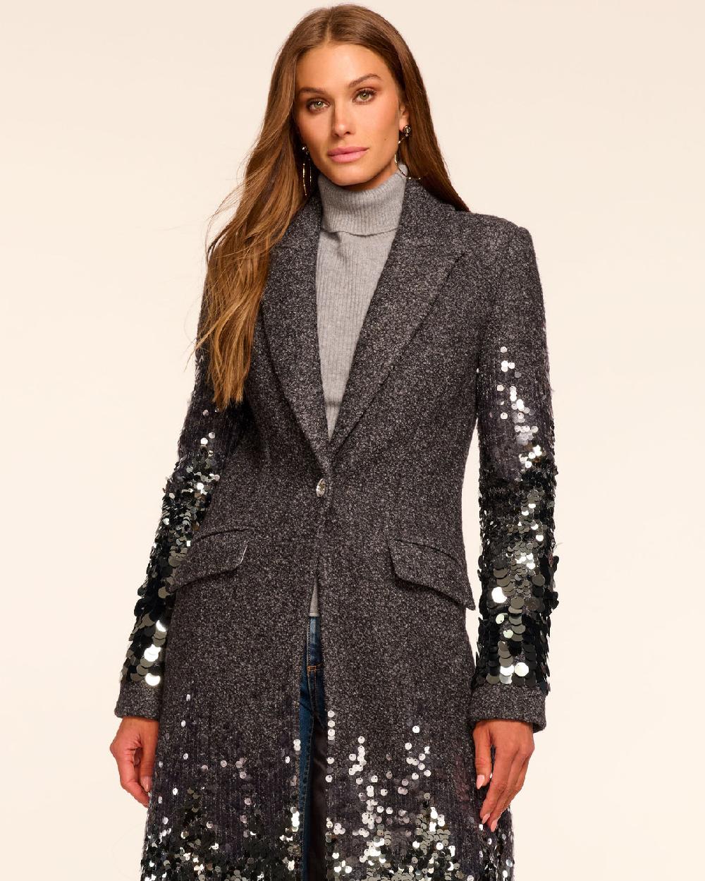 Ramy Brook Paul Wool Blend Embellished Coat